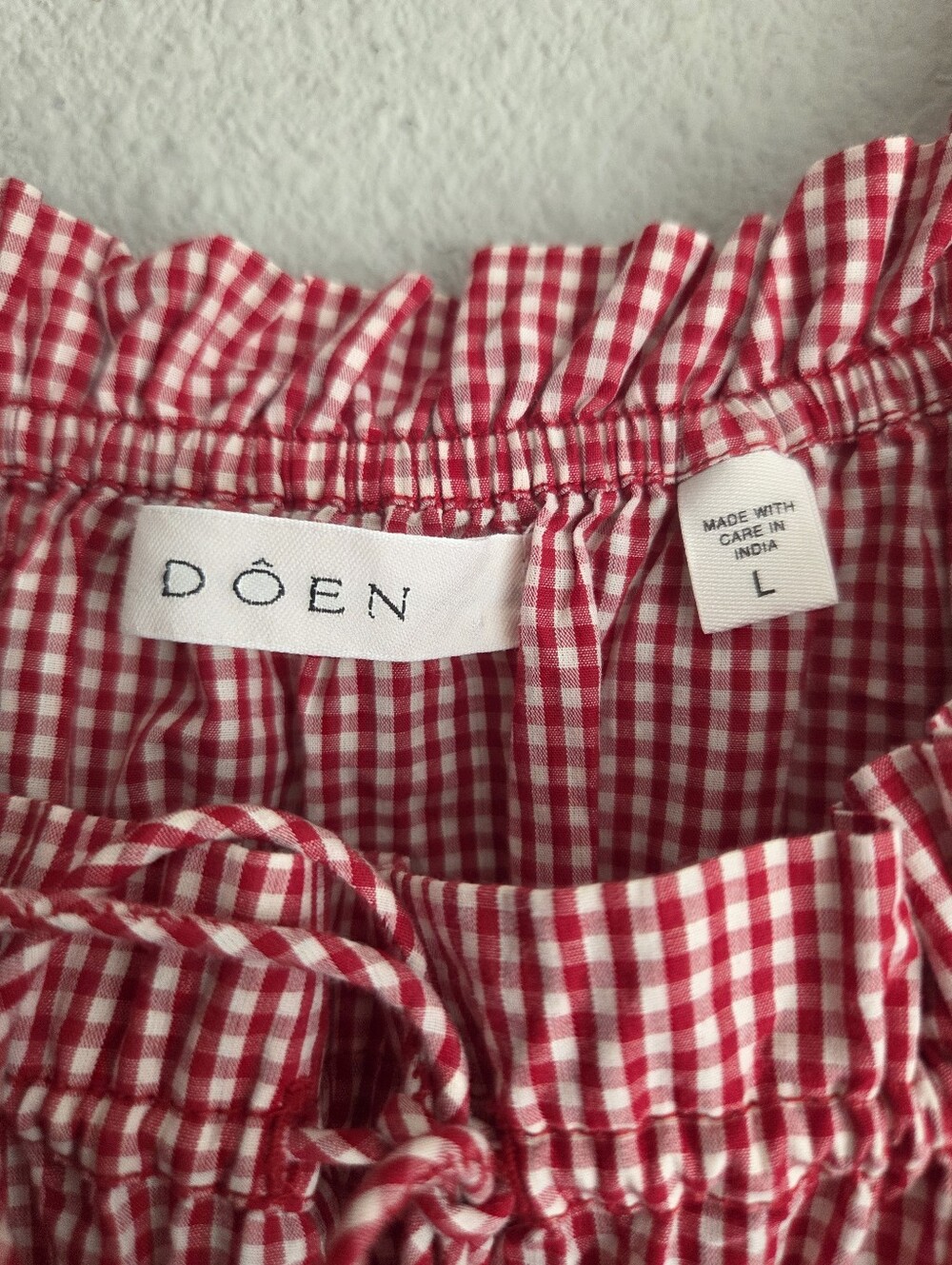 Doen Emmaretta Dress in Cerise Paris Gingham size L - Picture 7 of 11
